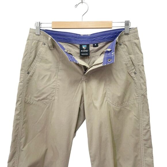 Kuhl Kendra Kapri Capri Pants Size 8 Beige Tan Cropped Hiking Pant Embroidered - Picture 6 of 13